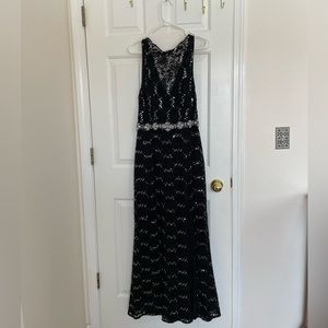 Black long formal, wedding or prom, dress